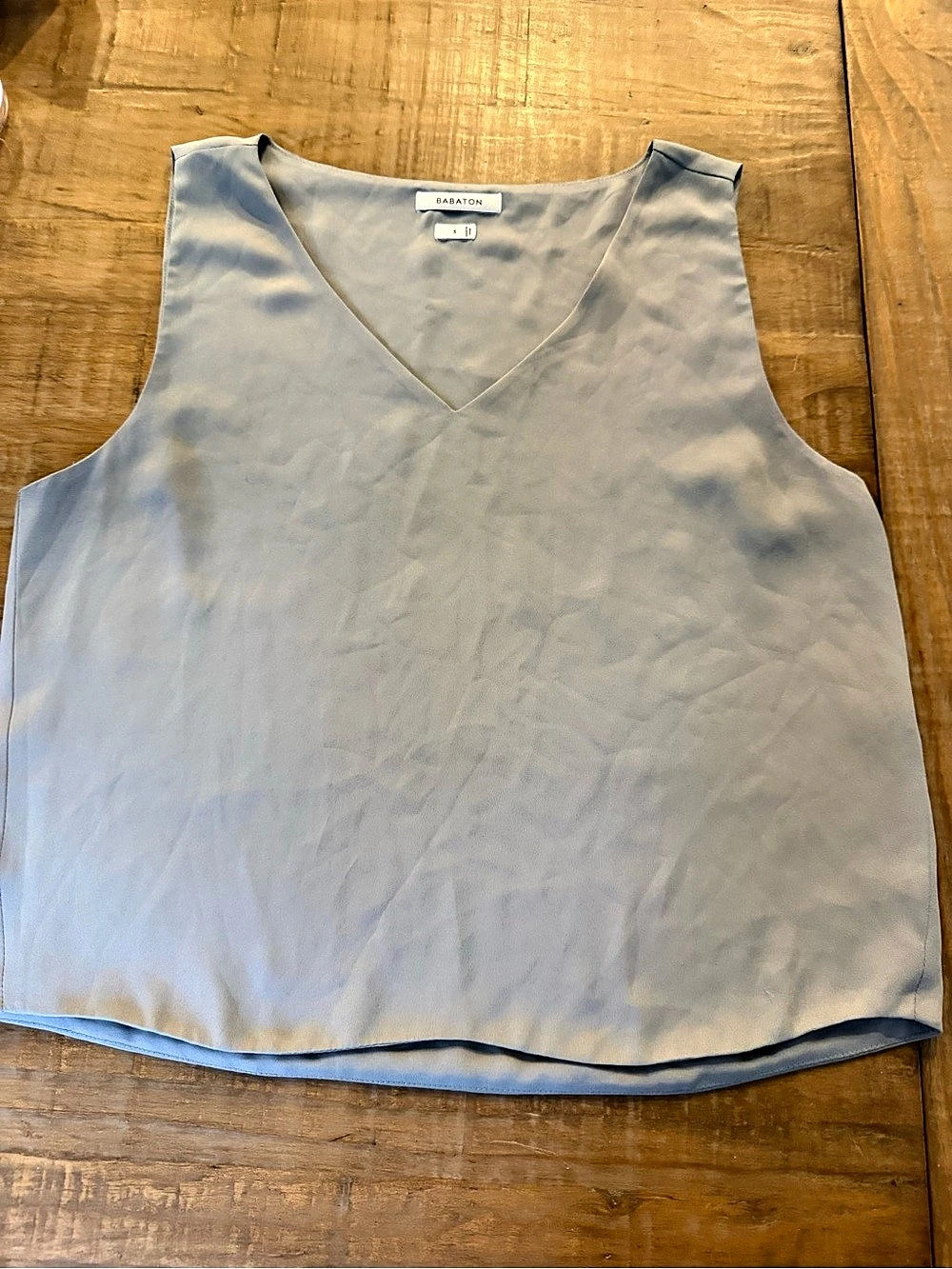 Aritzia Babaton Murphy Blouse Grey V-Neck Sleeveless Top S